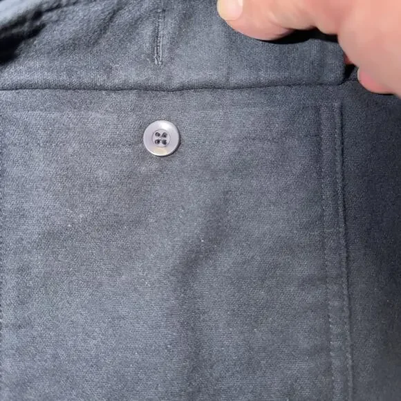 LL Bean Vintage Men’s MED Blue Chamois Flannel Shirt Long Sleeve Button-Up - Picture 4 of 8